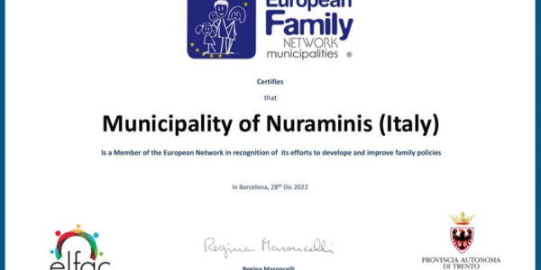 Immagine decorativa per il contenuto Il comune di Nuraminis entra nel Network Family in Europe