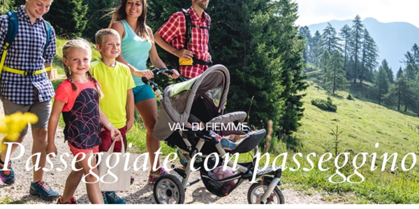Immagine decorativa per il contenuto Le gite con il passeggino nel distretto famiglia della Val di Fiemme 