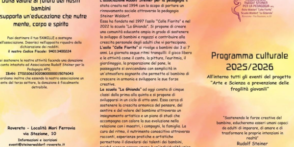 Immagine decorativa per il contenuto Programma culturale 2025/2026 dell'Associazione Rudolf Steiner per la pedagogia