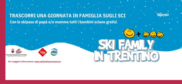 Immagine decorativa per il contenuto Ski family: con lo skipass di papà e/o mamma tutti i figli minorenni sciano gratis!
