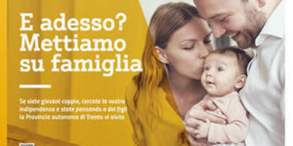 Immagine decorativa per il contenuto Giovani famiglie, ancora aperta la possibilità di richiedere il contributo PAT